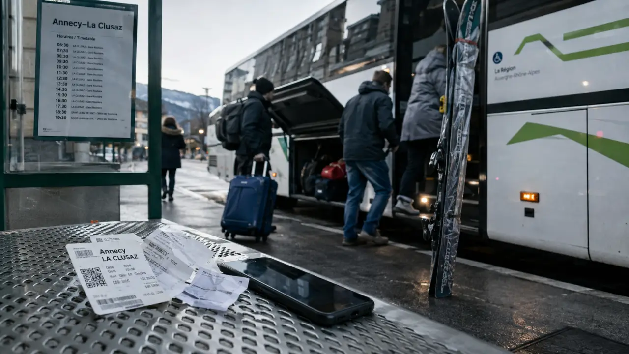 Bus Annecy La Clusaz : voyageurs et bagages, ligne Y62/63, 1h10