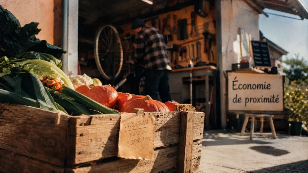 Marché de village : économie locale et circuits courts