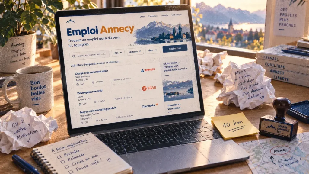Emploi annecy : filtres distance et suivi pour trouver une offre