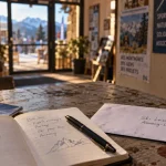 ski loisirs annecy le vieux, carnet et enveloppe à l’accueil montagne