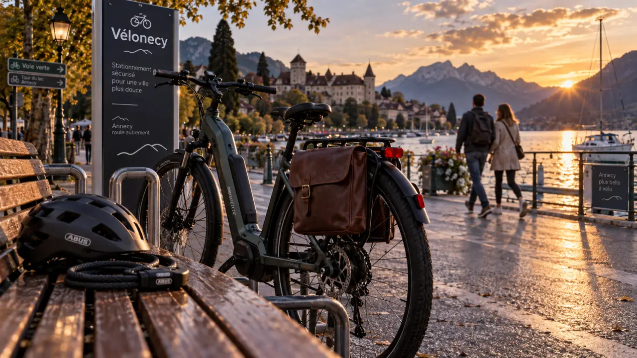 Vélo électrique Annecy Vélonecy : stationnement sécurisé au quai