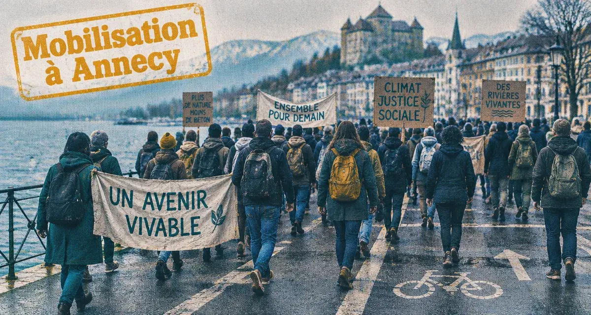 À Annecy, une quarantaine de manifestants en route vers la vieille ville