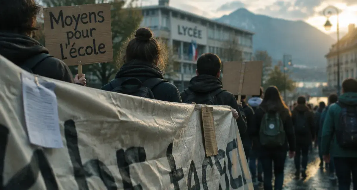À Annecy, 600 lycéens et agents publics mobilisés mardi