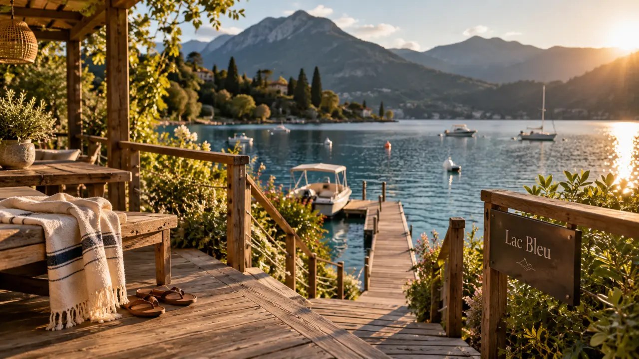 Camping le lac bleu doussard lac d annecy, plage privée au bord du Lac Bleu