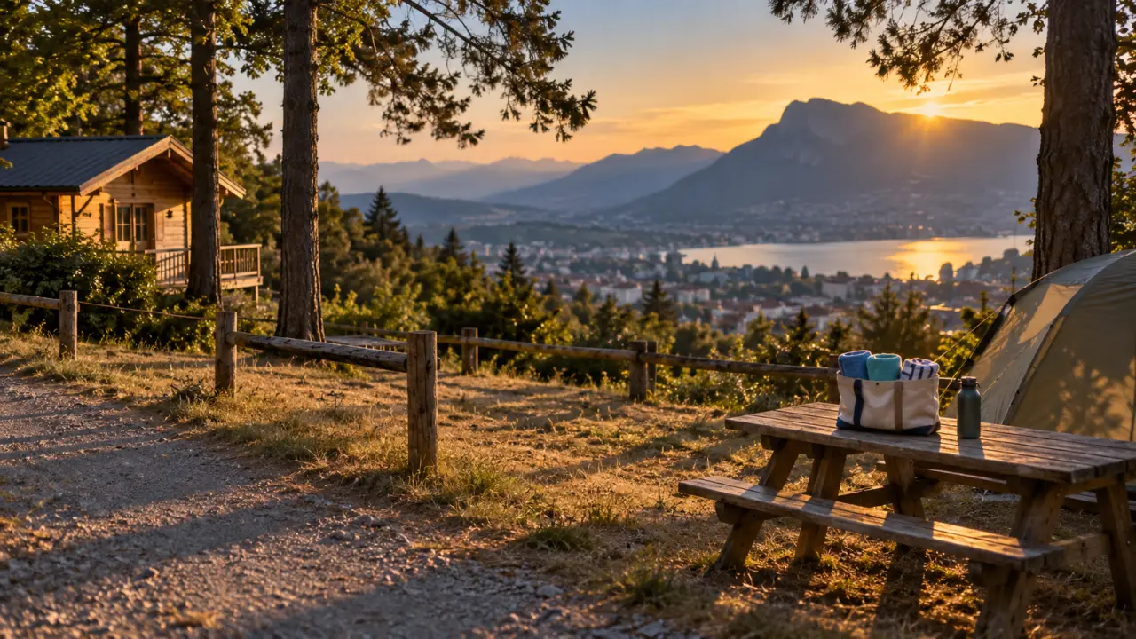 Camping municipal annecy : emplacement près du lac, montée au retour