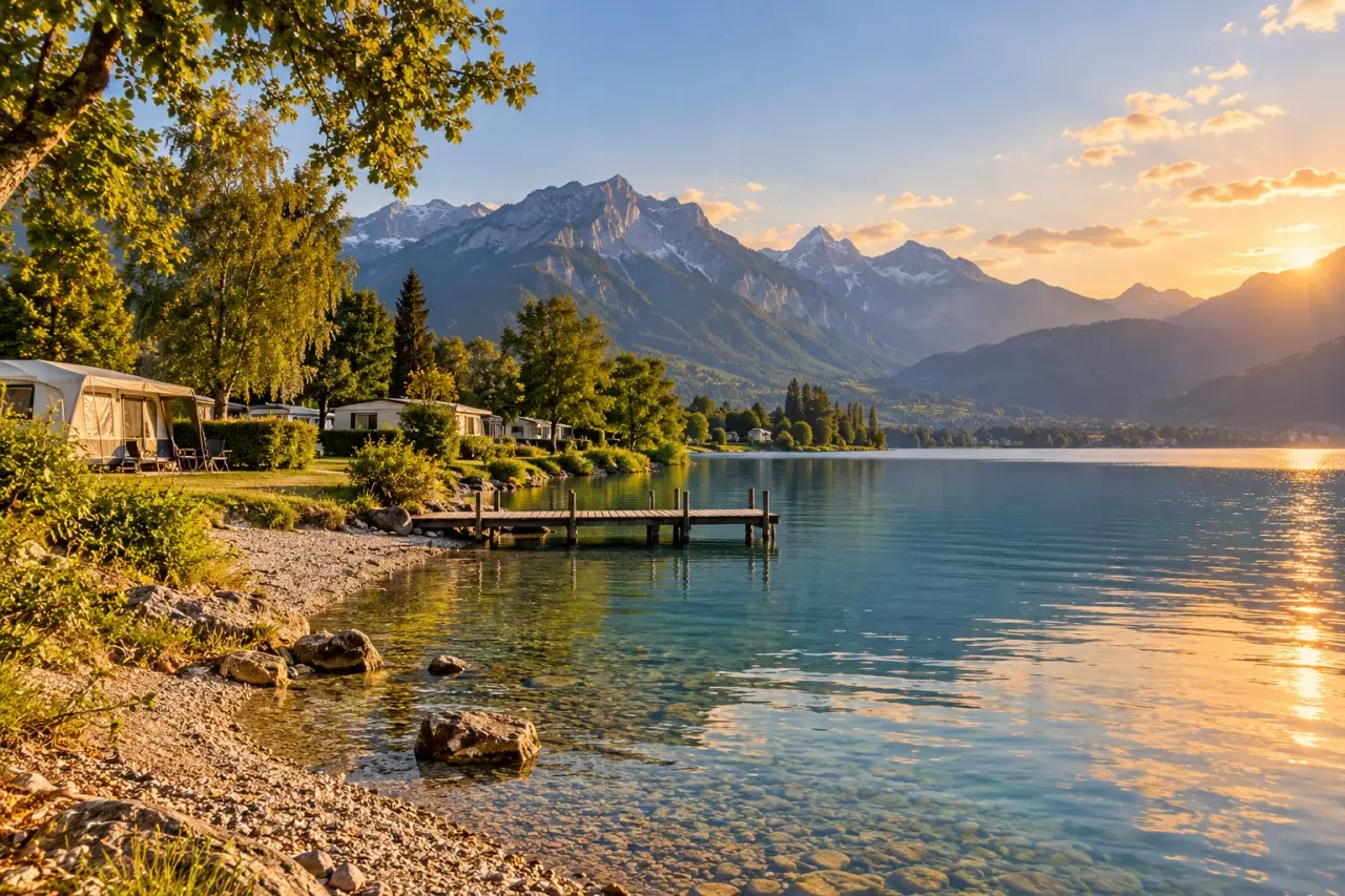 Camping Le Lac Bleu à Doussard au bord du lac d’Annecy